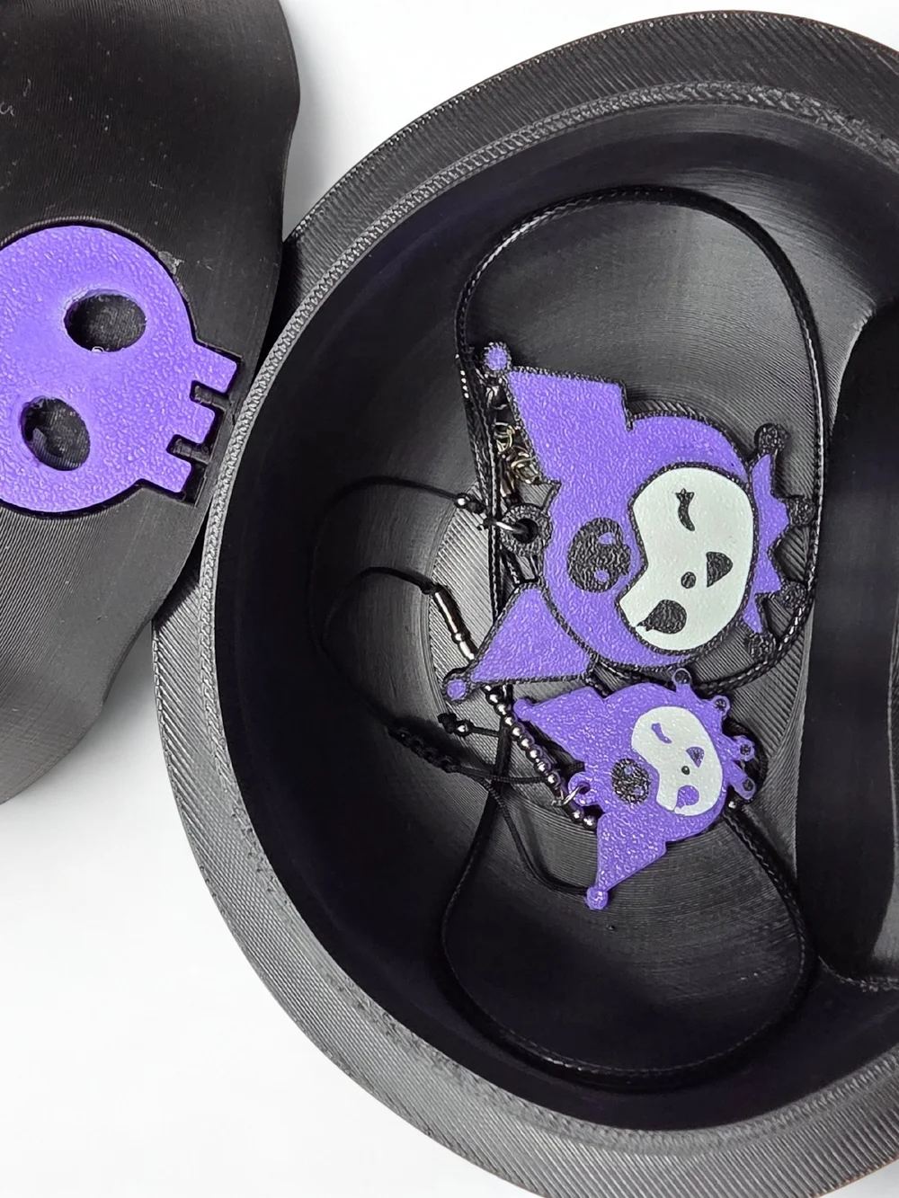 Kuromi Inspired Purple & Black Character Jewelry Set